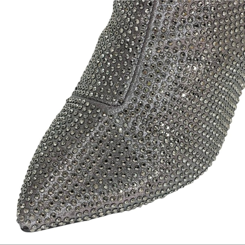 Thalia Sodi Glittering Silver Heeled Boots - Picture 8 of 12